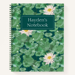 Lotus Lagoon Muster - Der weiße Lotus Notizbuch