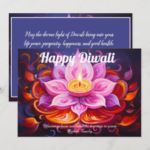Lotus-Laternen-Licht-Diwali-Karte Einladung