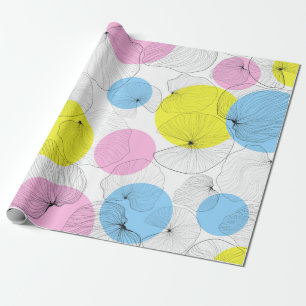 Lotus leaves hand draw outline with colorful spots geschenkpapier