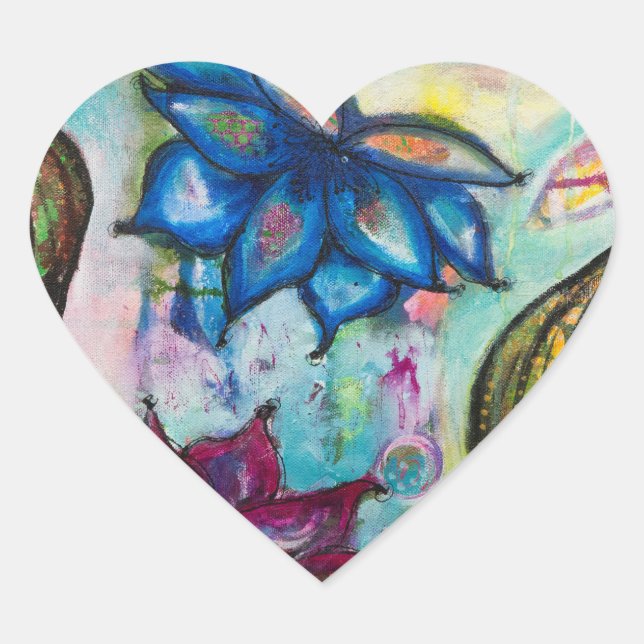 Lotus Liebe Herz-Aufkleber (Vorderseite)