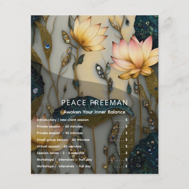 Lotus Light Awakening | Botanisches Design Flyer (Vorne)