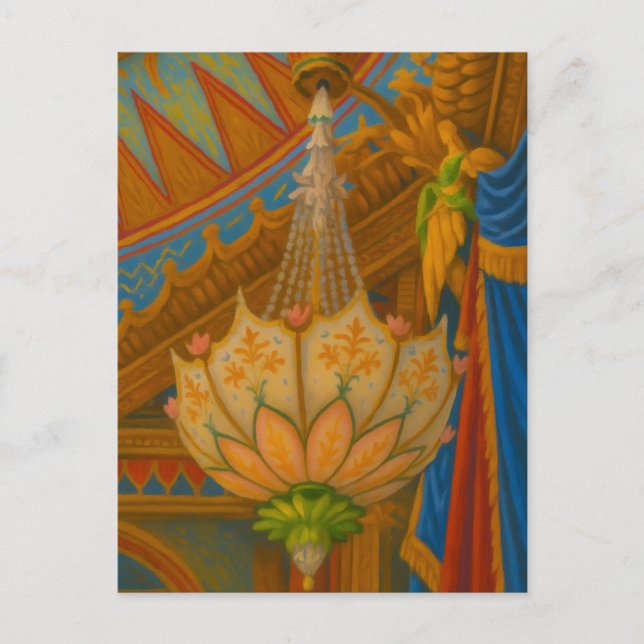 Lotus Light - Royal Pavilion Kronleuchter Print Postkarte (Vorderseite)