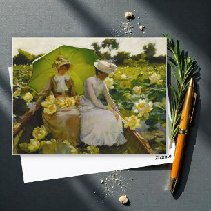 Lotus-Lilien, Charles Curran Postkarte