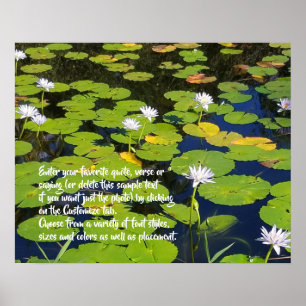 Lotus Lily Pad Nature Foto   Fakultatives Sprichwo Poster