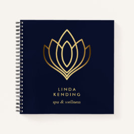Lotus-Logo | Blau | Personalisiert Monogramm Notizbuch