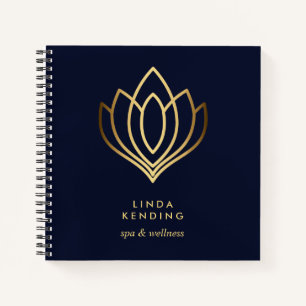 Lotus-Logo Blau Personalisiert Monogramm Notizbuch