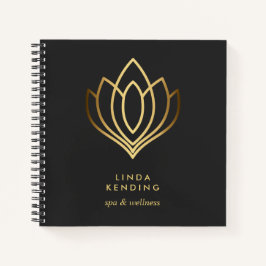 Lotus-Logo | Grau | Personalisiert Monogramm Notizbuch