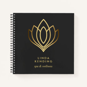 Lotus-Logo Grau Personalisiert Monogramm Notizbuch