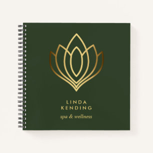 Lotus-Logo Green Personalisiert Monogram Notizbuch