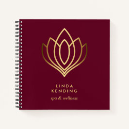 Lotus-Logo | RUBY RED | Personalisiert Monogramm Notizbuch