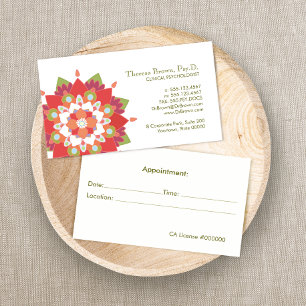 Lotus Logo Wellness und Psychische Gesundheitsvors Terminkarte