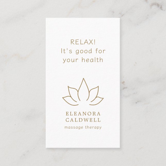 Lotus-Lotus-Logo für Massage Therapy Visitenkarte (Vorderseite)