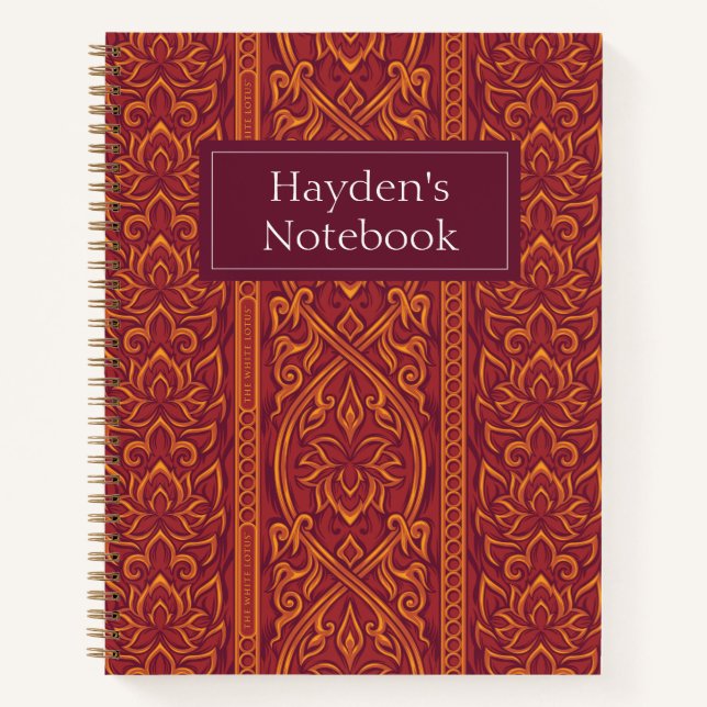 Lotus Luxe TapestPattern - Der weiße Lotus Notizbuch (Vorderseite)