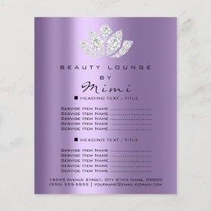 Lotus Makeup Beauty Salon Lashes Flyer Grau Lila