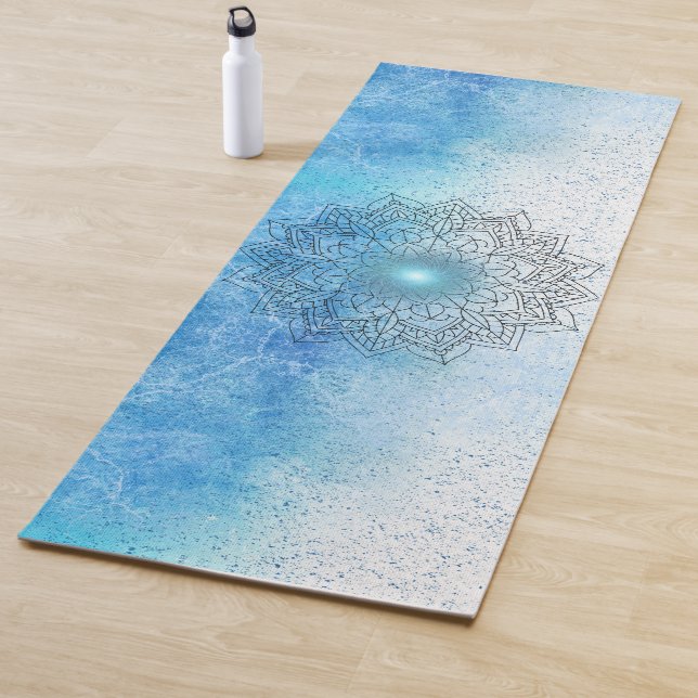 Lotus Mandala auf Speckled Blue Yogamatte (Beispiel)
