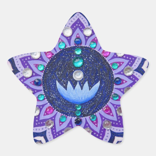 Lotus mandala-Aufkleber Stern-Aufkleber (Vorderseite)