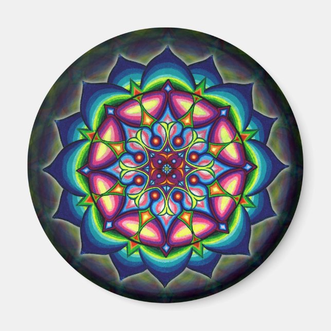 Lotus Mandala Design by Rizzi DayO Ritterdesign Magnet (Vorne)