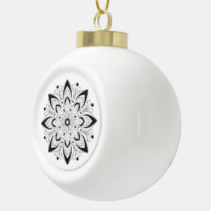 Lotus Mandala Design Keramik Kugel-Ornament