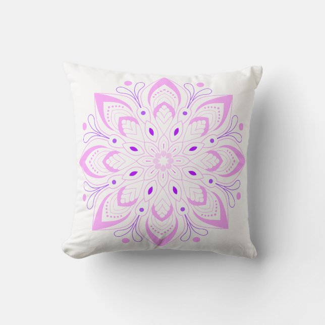 Lotus Mandala Design Kissen (Vorderseite)