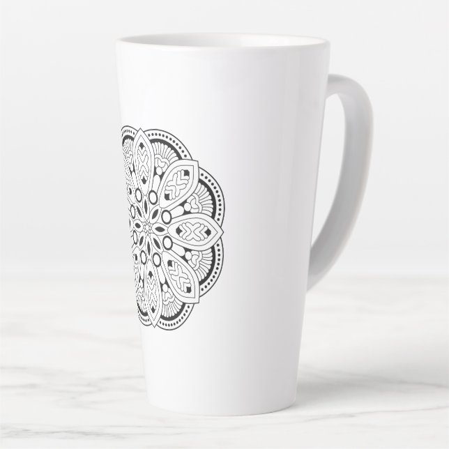 Lotus Mandala Design Milchtasse (Rechte Ecke)