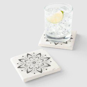 Lotus Mandala Design Sandstone Untersetzer