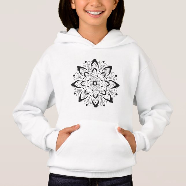 Lotus Mandala Design Women's Pullover Hoodie (Vorderseite)