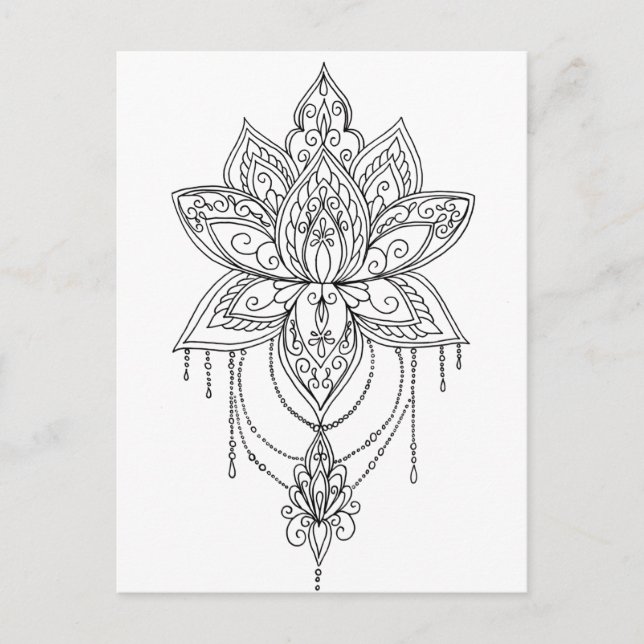 Lotus Mandala Farbe Ihre eigene Postkarte (Vorderseite)