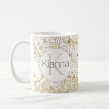 Lotus Mandala Gold Stars Glitzer Personalisiert