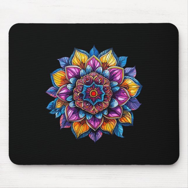 Lotus-Mandala Heilige Geometrie  Mousepad (Vorne)