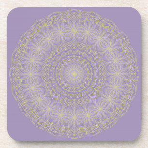 Lotus Mandala in Lilac und Gold Untersetzer