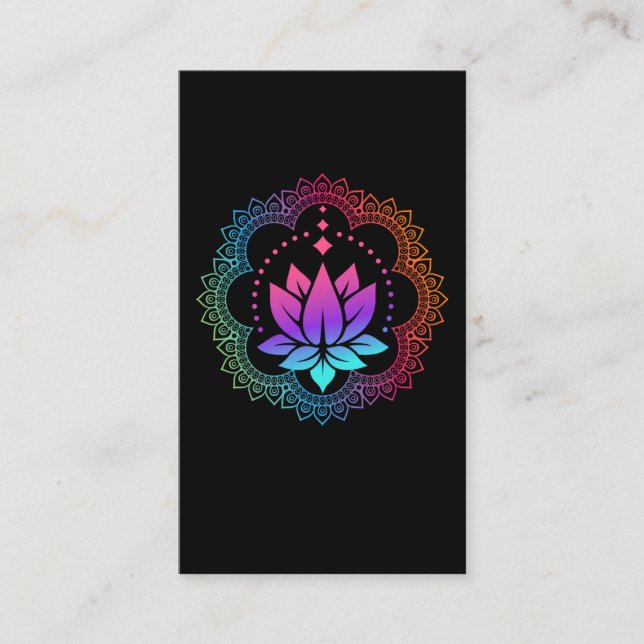Lotus Mandala Spiritual Reiki Master Yoga Chakra Visitenkarte (Vorderseite)