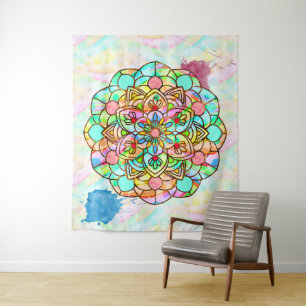 Lotus Mandala Tapestry Wandteppich