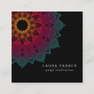 Lotus-Mandala-Yoga-Lehrer-Meditation holistisch Quadratische Visitenkarte
