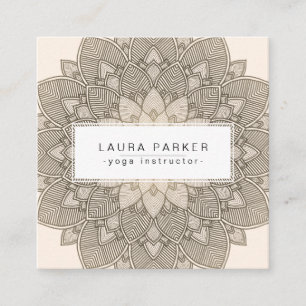Lotus-Mandala-Yoga-Lehrer-Meditation holistisch Quadratische Visitenkarte