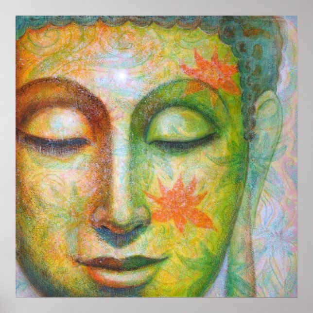 Lotus Meditation Buddha spirituelle Kunst Plakatdr Poster (Vorne)