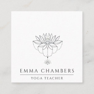 Lotus Meditation Lehrer Quadratische Visitenkarte