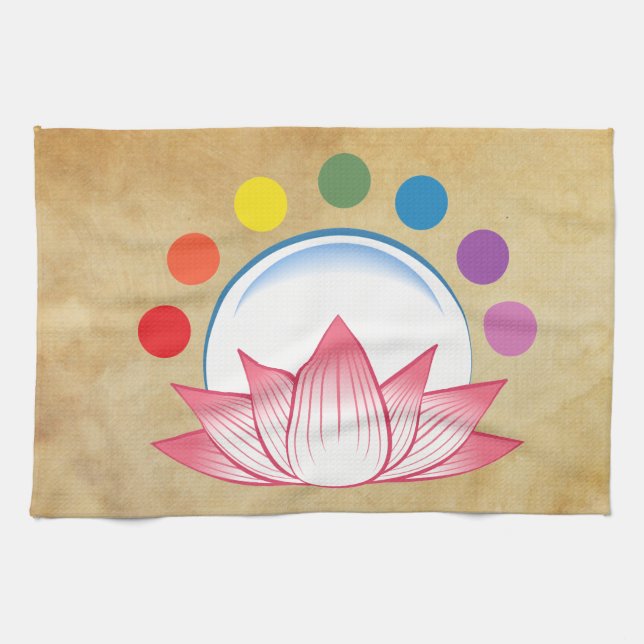 Lotus mit chakra handtuch (Horizontal)