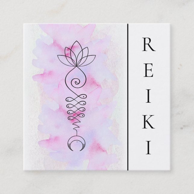*~* Lotus-Mond-Energie-Heiler-Massage-Yoga Reiki Quadratische Visitenkarte (Vorderseite)