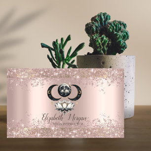 Lotus Moon Rose Gold Glitzer Staub Yoga Visitenkarte