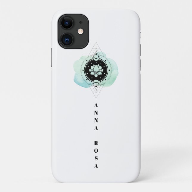 *~* Lotus Moon Stars Heilige Symbolfigur Erleuchtu Case-Mate iPhone Hülle (Rückseite)
