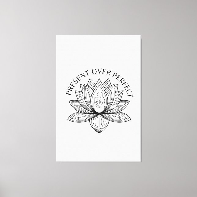 Lotus Mother Child Present Mantra Art Leinwanddruck (Vorderseite)