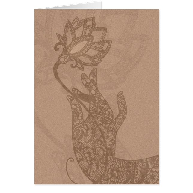 Lotus Mudra Mehndi Card (für jeden Anlass leer) (Vorne)