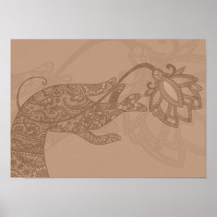 Lotus Mudra Mehndi kleines Poster