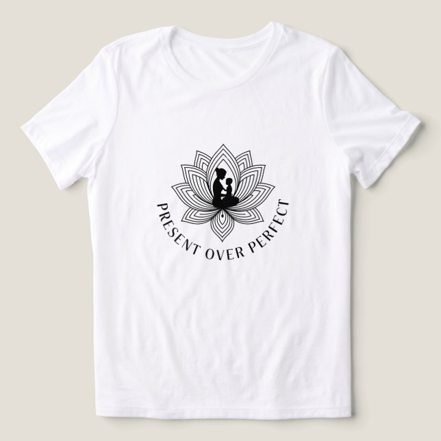 Lotus-Mutter-Kind-Geschenk-Mantra-Kunst Tri-Blend Shirt (Design Vorderseite)