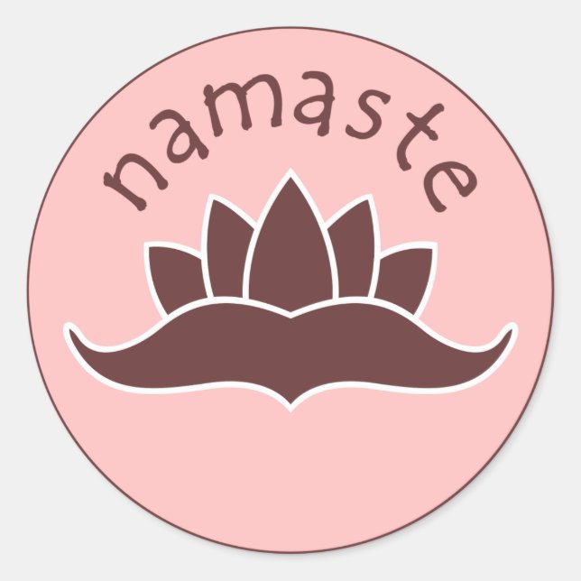 Lotus Namaste Runder Aufkleber (Vorderseite)