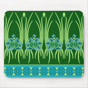 LOTUS NOUVEAU: BLAU GRÜNE SZENE MOUSEPAD