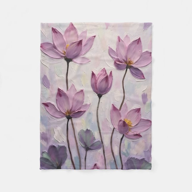 Lotus – Oil Painting Fleecedecke (Vorderseite)