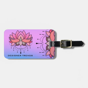 Lotus Personal Pink Blue Hübsch Elegante Blume Gepäckanhänger