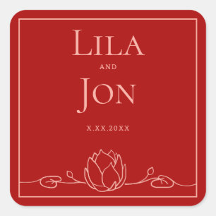 Lotus Personalisiert Wedding Stickers
