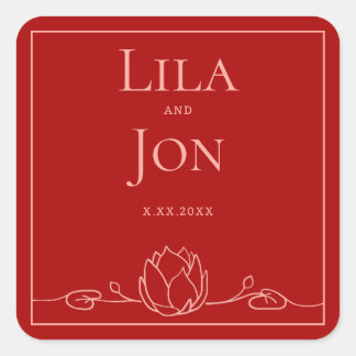 Lotus Personalisiert Wedding Stickers